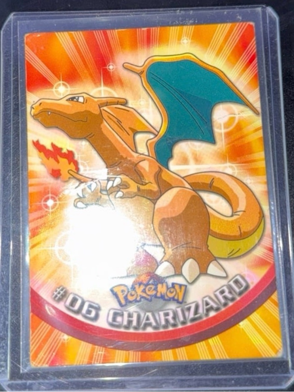 Topps Charizard #06 tv series 1 black label 2000 full Art Rare Rare Creased - Picture 6 of 6